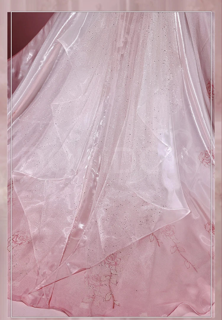 Yuuki Asuna Cosplay Costume Anime Sword Art Online Cosplay DokiDoki-R Women Pink Wedding Dress Asuna Unrestrained Emotion