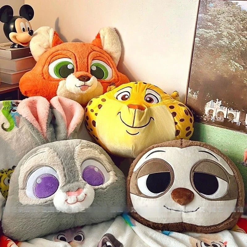 Cartoon Animal Zootopia Cushion Blanket Comfortable Soft Bed Back Cushion Nick Judy Fox Rabbit Leopard Cushion Blanket Car Gift