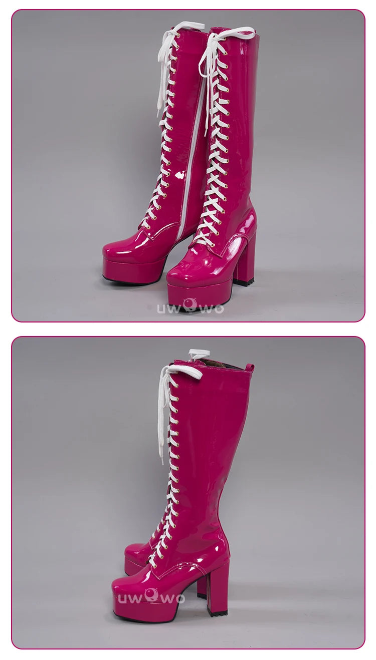 UWOWO Cosplay Shoes Universal Shoes Boots Black Blue White Rose High Tube Boots