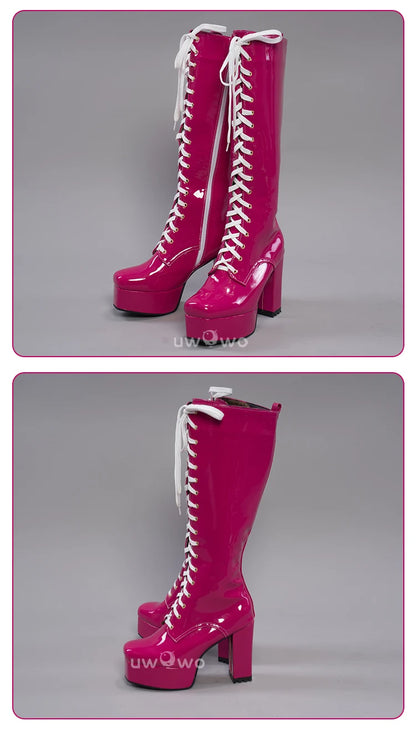 UWOWO Cosplay Shoes Universal Shoes Boots Black Blue White Rose High Tube Boots