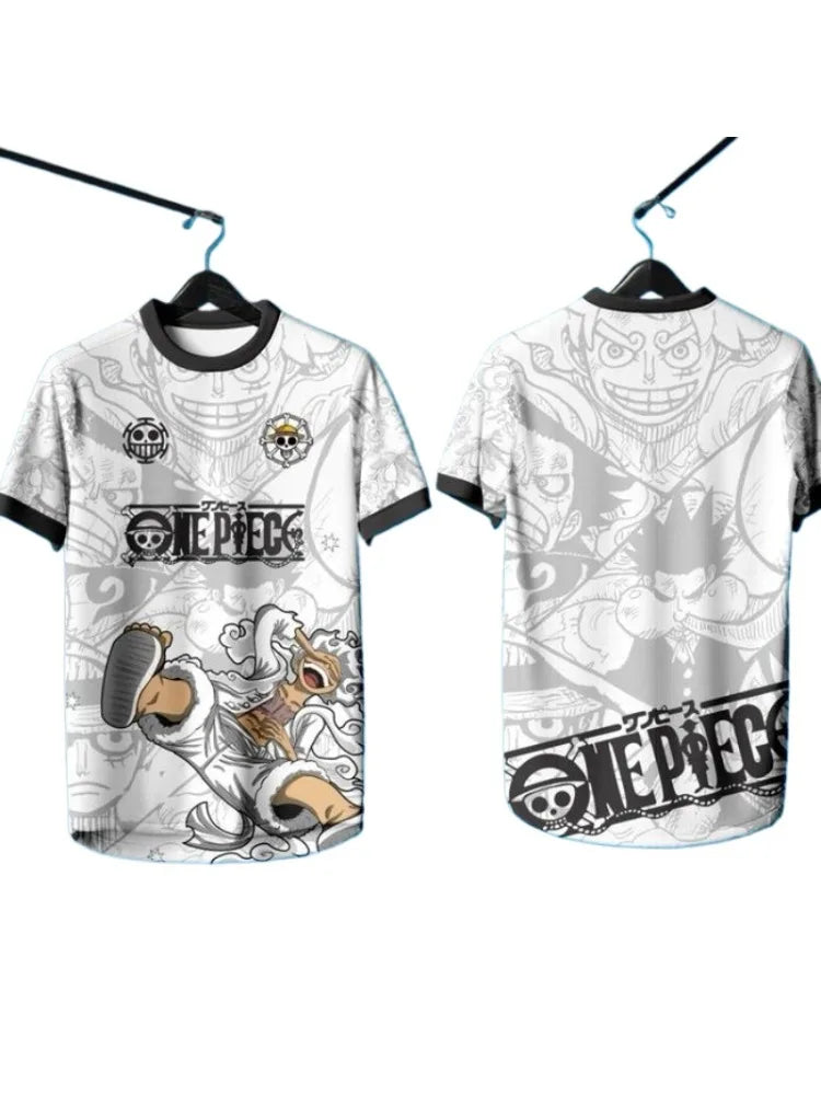One Piece Anime Y2k Korean Style Kpop Baseball Hockey Unisex Tops Tees Fashion Vintage Retro Series Anime Full Printing T-shirt