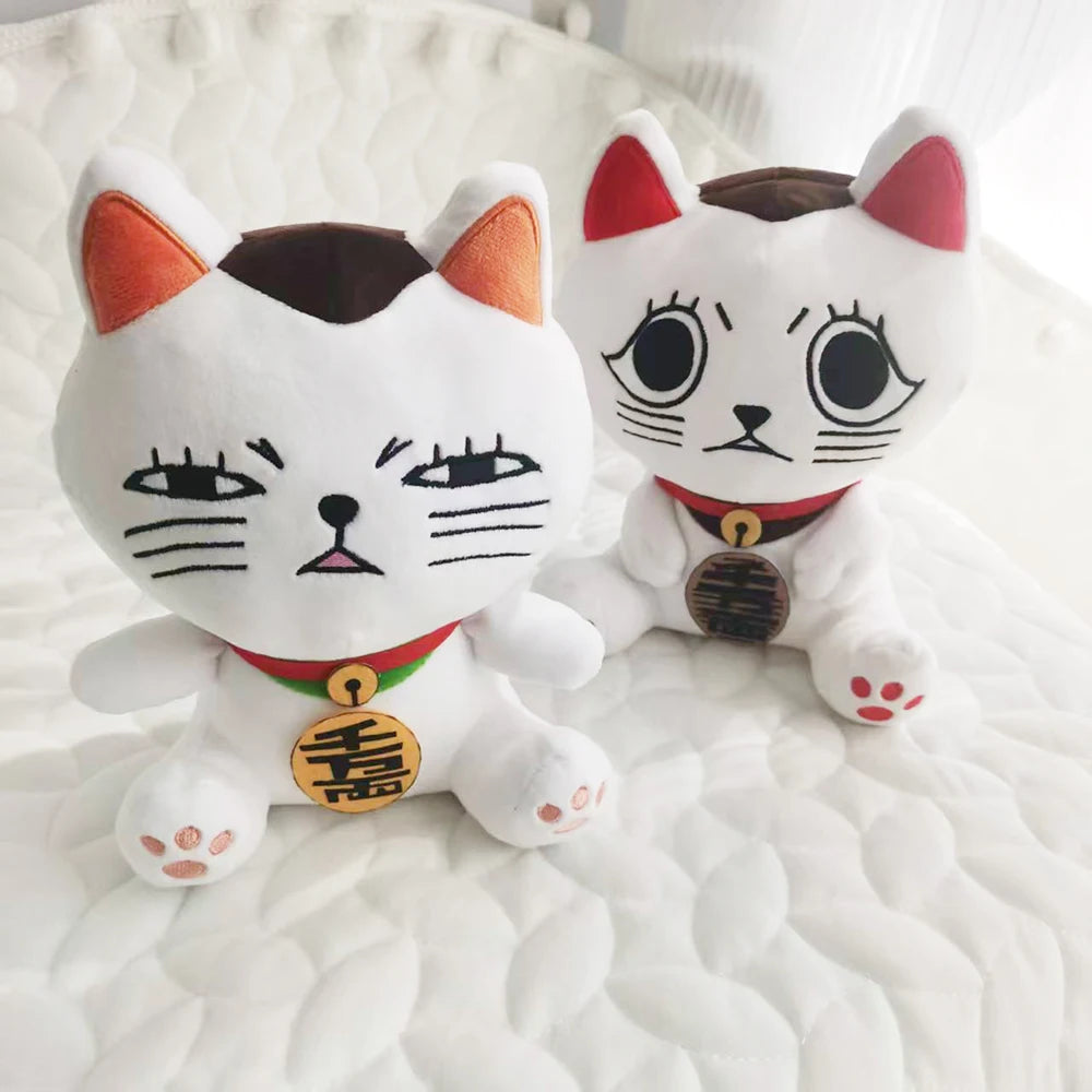 15/25cm Anime Dan Da Dan Plush Toy Cute Cartoon Figure Dandadan White Cat  Stuffed Soft Doll Lucky Cat Plushies Xmas Birthday