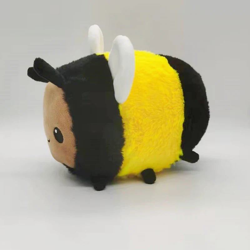 ZU Cute Flower Face Honey Bee Plush Toy Lovely Shark & Bee Caterpillar Ladybug Stuffed Soft Dolls Gift for Girl Boy Home Decor