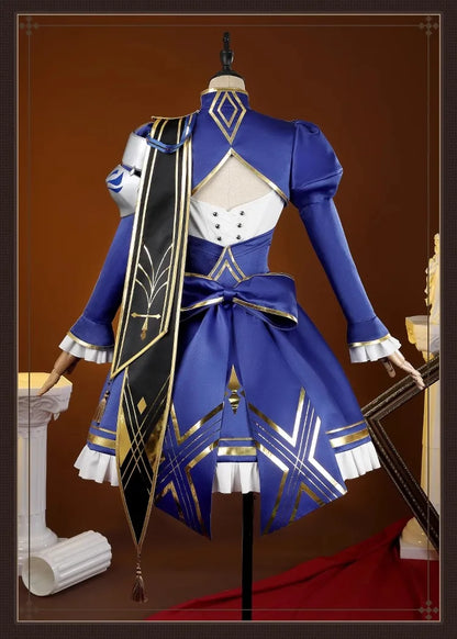 iCoser Honkai Star Rail Fate Saber Cosplay Costume Wig Dress Uniform Headwear Carnival Halloween Party Women Girls Props Gifts