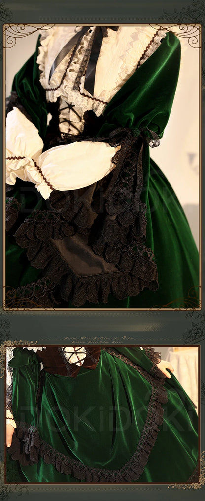 Suiseiseki Cosplay Costume Anime Rozen Maiden Cosplay DokiDoki-R Suiseiseki Cosplay Wig Women Long Green Dress Costume