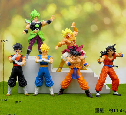 18cm 6PCS Dragon Ball Z Super Goku Vetega Majin Buu Freeza Beerus Whis Mark Karin Gotenks PVC Figures Anime Collectiable Model