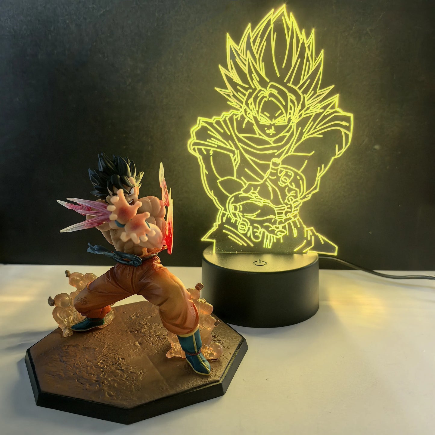Dragon Ball Z Anime Figure Toys Son GOKU Kaiouken Action Figurine PVC Model Collection LED For Child Birthday Gift