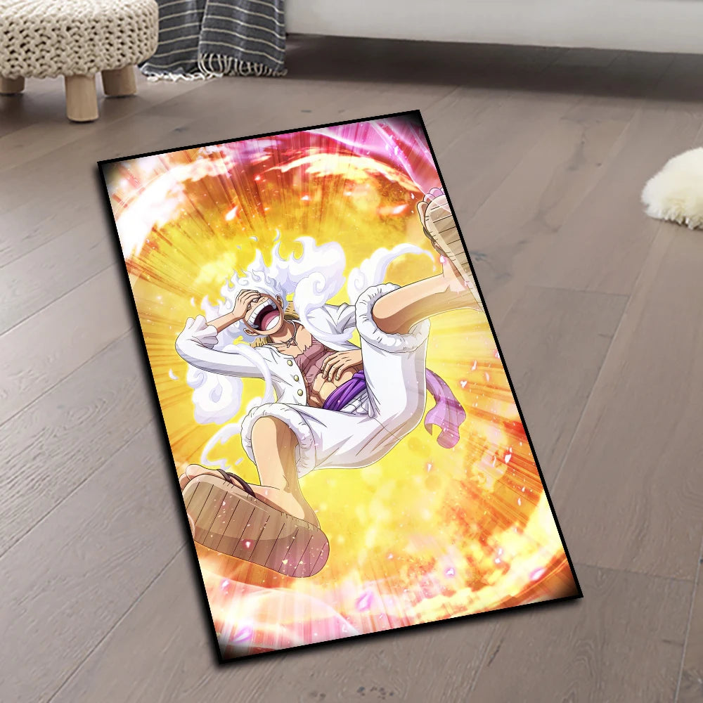 One Piece Figure Animes Rug Shanks Zoro Luffy Popular Style Nika Customize Cartoon Rug Handmade Carpet Area Rug for Home Decor
