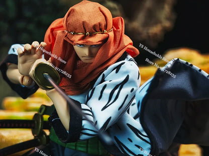 1/12 Anime One Piece Roronoa Zoro Man Soldier Mini Hemline Long Black Green Windbreaker Coat Toys Accessory For 6" Shf Figure