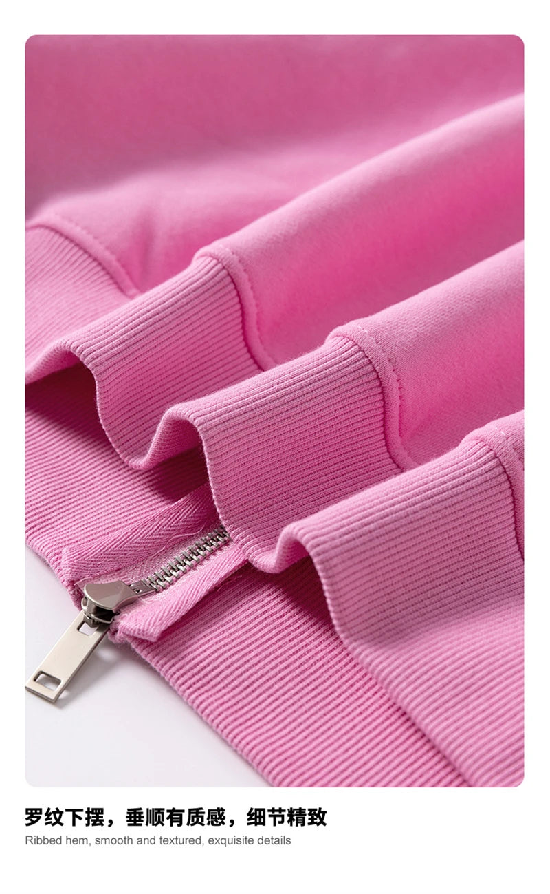 ZODF Fashion Winter 345gsm Boxy Fleece Zipper Hoodie For Men Unisex Cusual Loose Fit Warm Hooded Coat Outwears HY1178