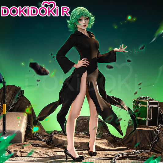 IN STOCK Terrible Tornado Tatsumaki Cosplay Costume Anime DokiDoki-R Women Halloween Cosplay Sexy Dress Plus Size