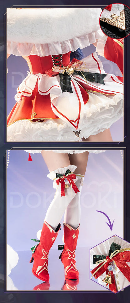 Ahrii Doujin Cosplay Costume Game Cosplay【S-3XL】DokiDoki-R Ahrii Red Dress Christmas Cosplay Women Costume Plus Size