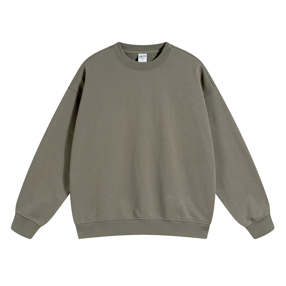 ZODF 2024 Autumn Winter Men's Basic O-Neck Sweatshirt Unisex Loose Solid 430gsm Terry Pullovers Streetwears HY0910