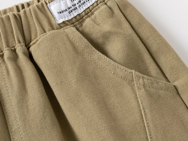 Soft Cotton Toddler Boy Pants for Kids 2 to 3 4 5 6 7 Years Spring Autumn Children Pants Boutique White Khaki Gray Baby Clothes