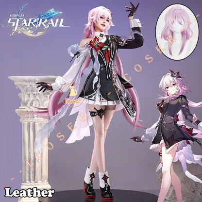 Honkai Star Rail Evernight March 7th Cosplay Costume Wig Dress Headwear Mysterious Foreign Guest Amphoreus Halloween Party Women