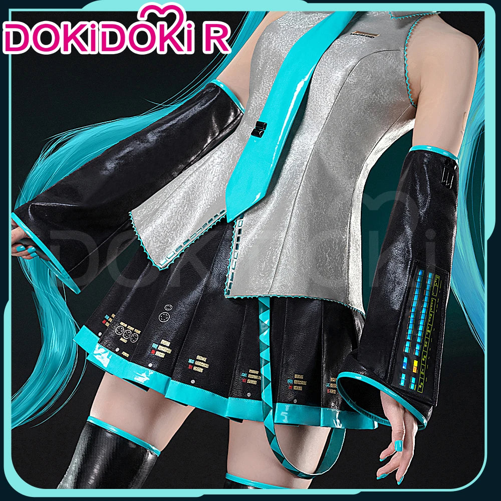 IN STOCK MIKUU Cosplay Costume Game Cosplay DokiDoki-R【S-2XL】Mikku Cosplay Women Cute Costume MIKUU LED Costume Plus Size