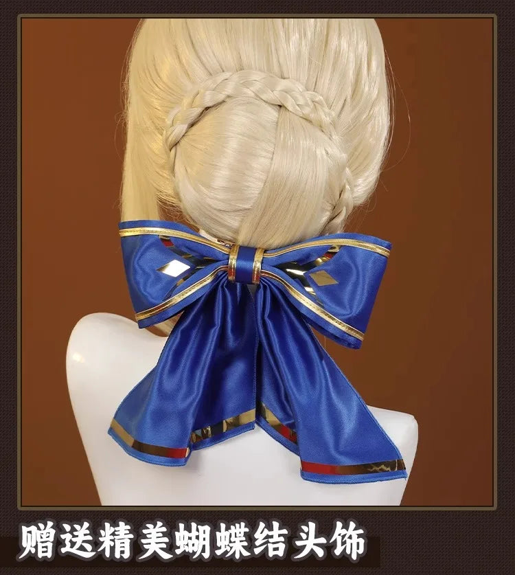 iCoser Honkai Star Rail Fate Saber Cosplay Costume Wig Dress Uniform Headwear Carnival Halloween Party Women Girls Props Gifts