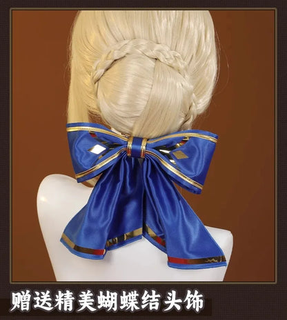 iCoser Honkai Star Rail Fate Saber Cosplay Costume Wig Dress Uniform Headwear Carnival Halloween Party Women Girls Props Gifts