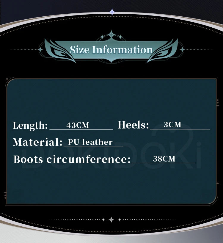 IN STOCK Rover Qiuyuan Cosplay Shoes Game Wuthering Waves DokiDoki-SR Black Leather Shoes Rover Cosplay Men Christmas Long Boots