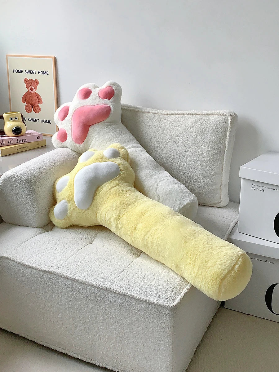 Comfortable Cat Paw Throw Pillow Very Soft Pink White Black Paw Long Cushion Leg Cushion Home Decor Xmas Gifts Child Washable