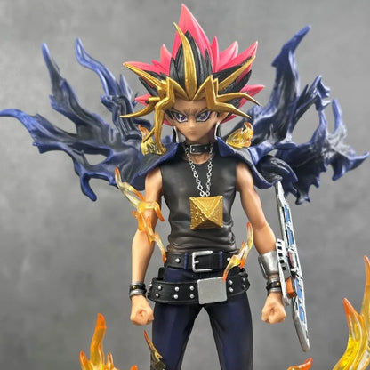 2025 28cm Anime Duel Monsters Yugi Muto Figure PVC Statue Model with 2 Heads Collectible Decoration Toy Christmas Gift