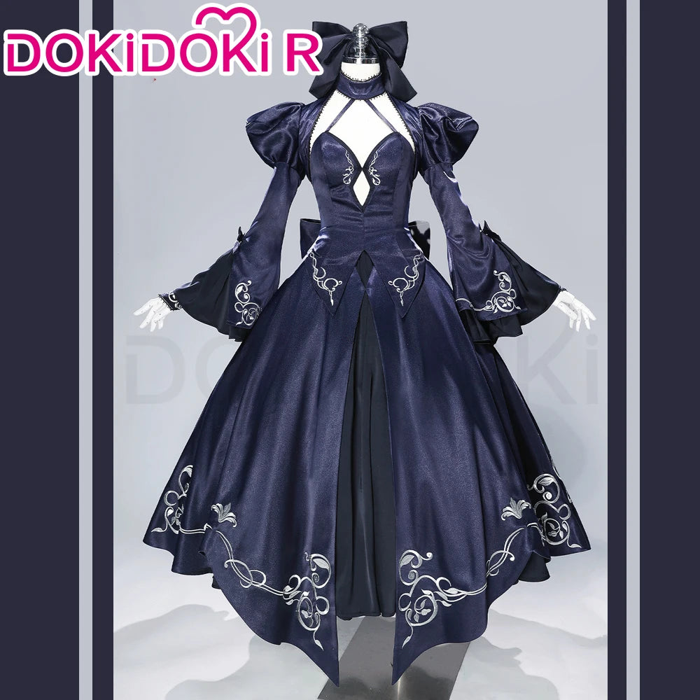 Saber Artoria Pendragon Cosplay Costume Game Fate/stay Night DokiDoki-R Women Black Saber Dress
