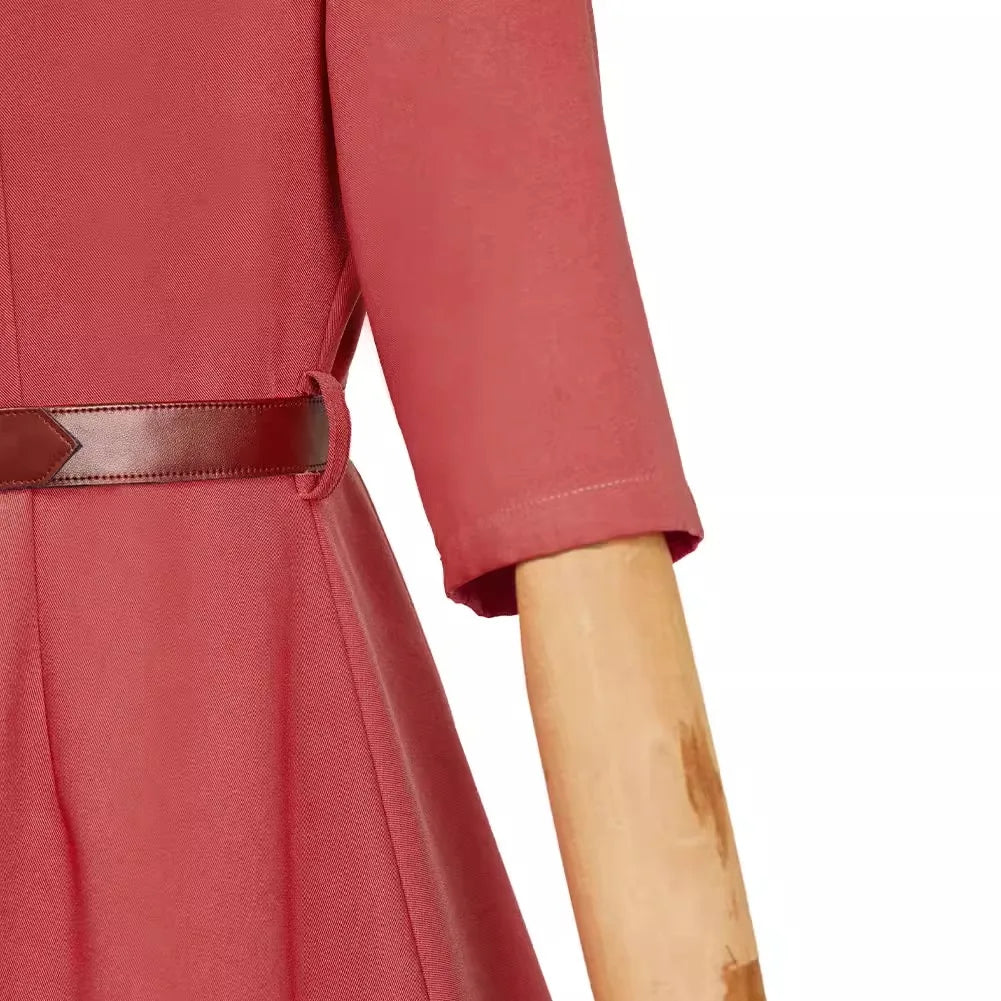 Anime Witch Watch Nico Wakatsuki Cosplay Costume Wig Red Dress Choker Outfit Halloween Party for Women Girls Carnival Props Cos