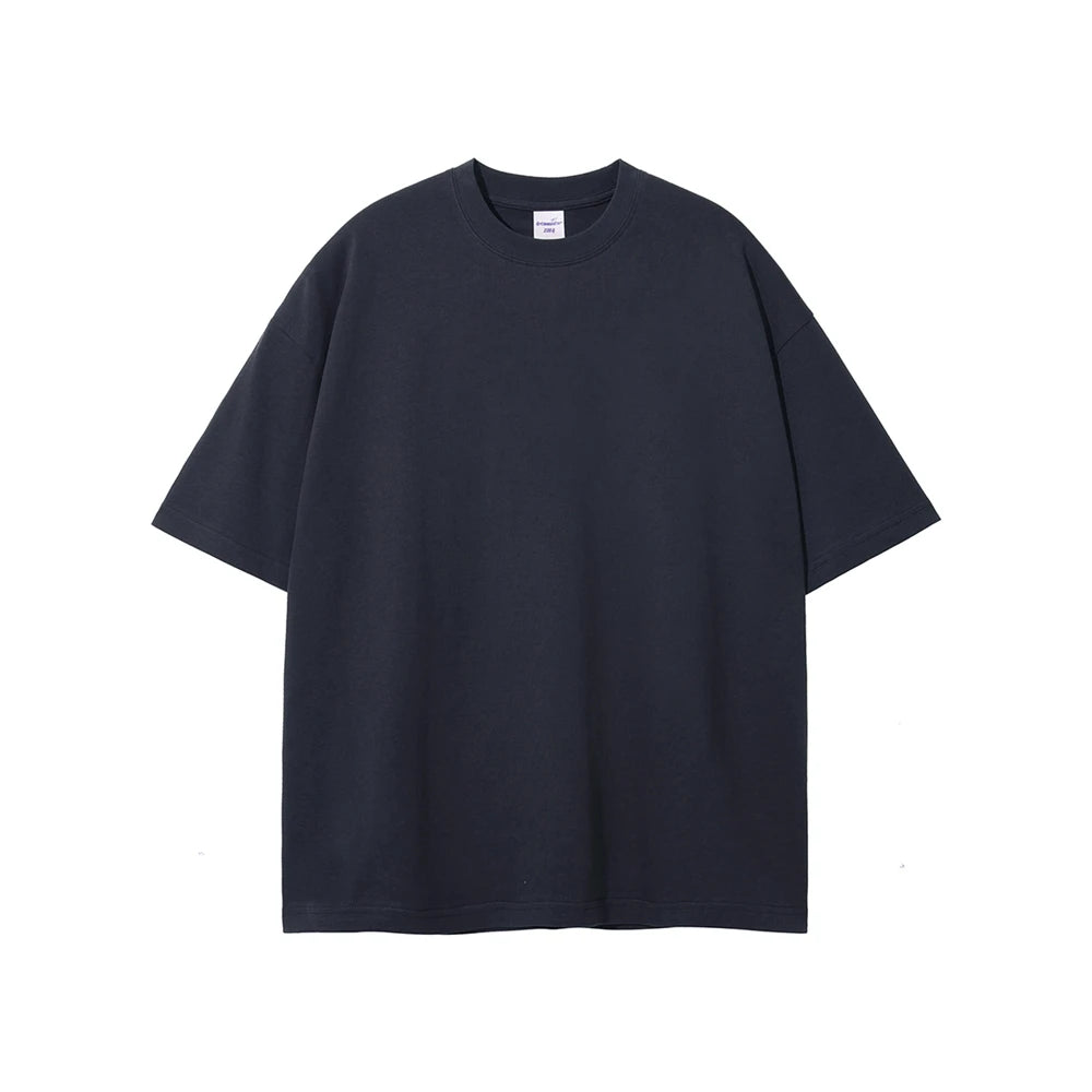 ZODF 2025 Spring Summer Men Solid 100% Cotton T-Shirts Unisex Women Loose 230gsm Noshrink Basic T Shirt Brand Tops HY0151