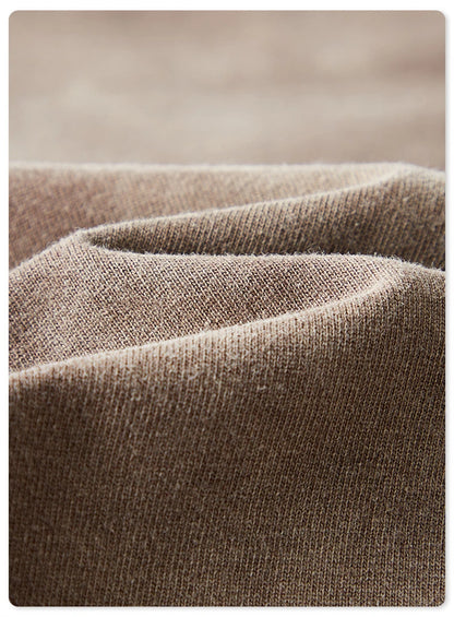 ZODF Retro Monkey Washed 260gsm Cotton T-Shirt For Men Unisex High Street Loose Full Sleeve T Shirt Brand Streetwear HY0406