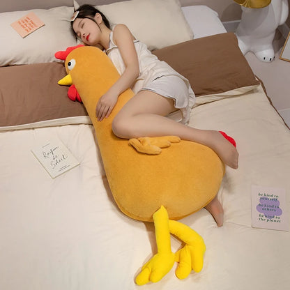 60-140cm Large Stuffed Animal Plush Pillow Yellow Chicken Plushies Huge Soft Plush Toy Huggable Chicken Sleep Pillow Cushions