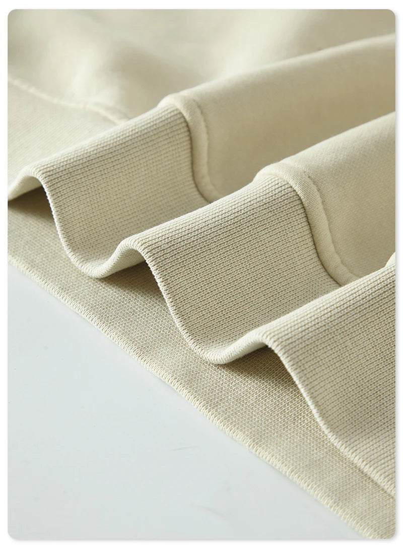 ZODF New Men Winter 355gsm Washed Fleece Sweatshirts Retro Unisex Oversized Solid O-Neck Warm Pullovers Coat Streetwears HY0639