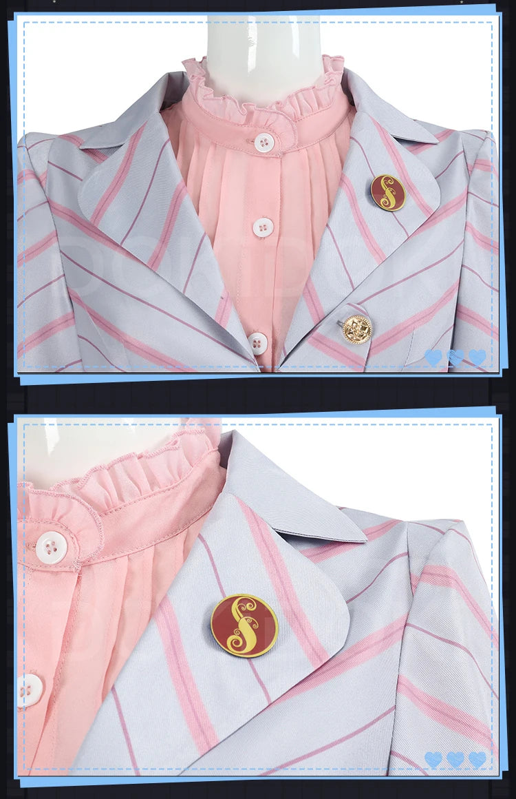 Glinda Elphaba Cosplay Costume Wicked Cosplay【XS-3XL】DokiDoki-N Women Black Pink Dress Glinda Cosplay School Uniform Plus Size