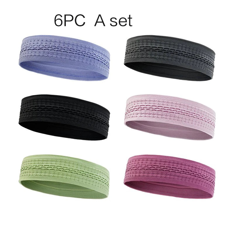 1pc/6pc Sport Knitted Headband Antiperspirant Running Basketball Headband Breathable Sweat-Absorbent Quick-Drying Sports Cycling