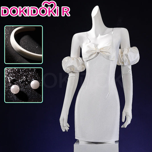 IN STOCK SUA Cosplay Costume Anime Alien Stage Cosplay【S-2XL】DokiDoki-R White Sexy Dress Stage Costume SUA Halloween Plus Size