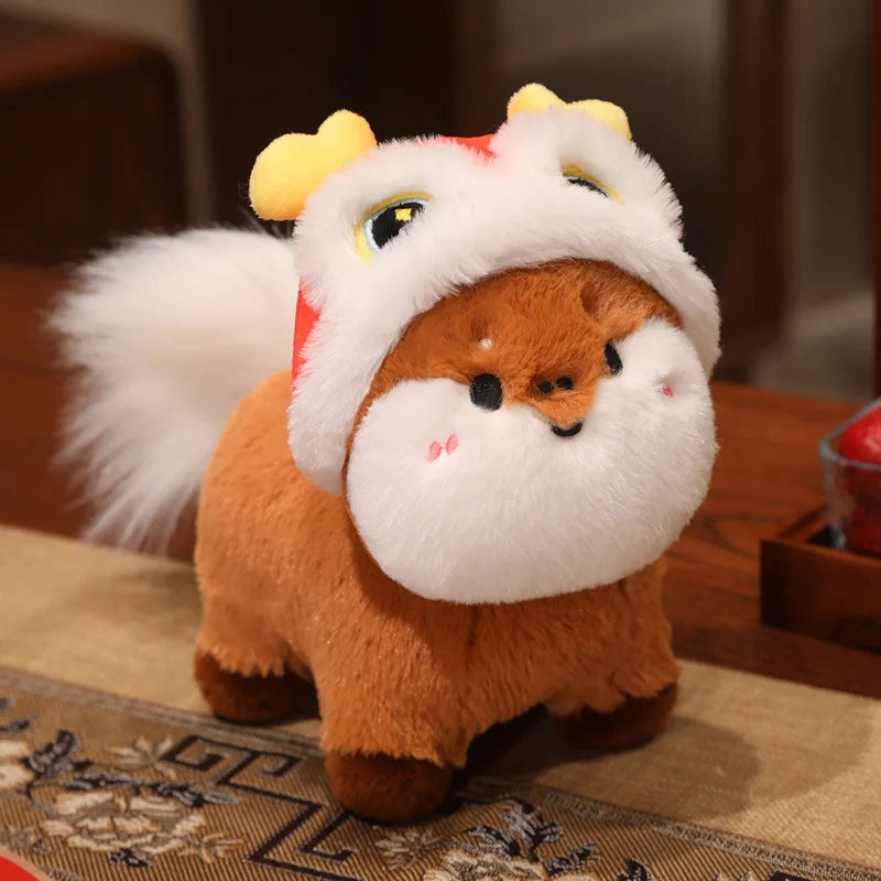 22cm Cartoon Cute Horse Plush Toy Sunflower Lion Dance Decorative Pony Plushies Soft Doll Kawaii Lunar New Year Gift