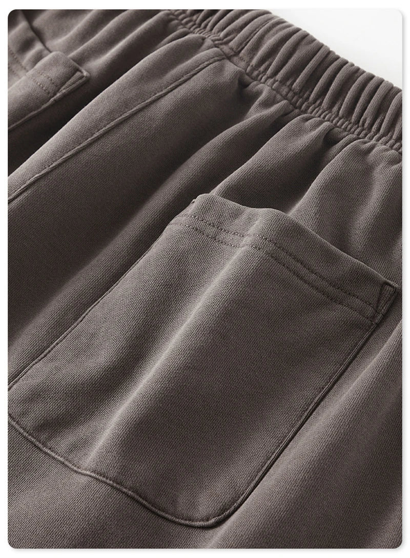 ZODF 2023 Spring Men 380gsm Washed Cotton Pants American Retro Unisex Loose Edge Oversized Straight Trousers Streetwears HY0537