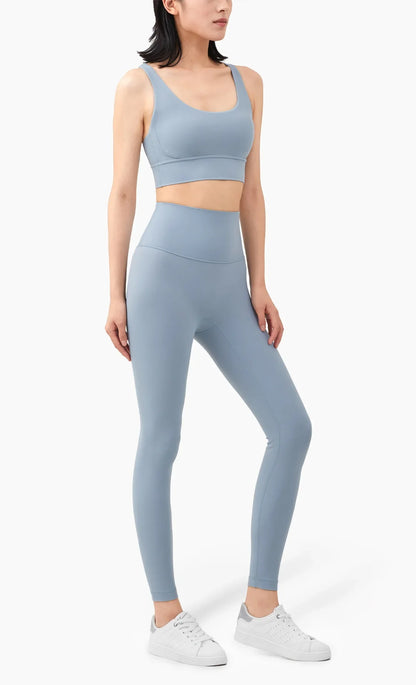 Women’s 2 Piece Yoga Set Sleeveless Cross Back Sports Bra and Leggings Athletic Tracksuit Pilates Fitness