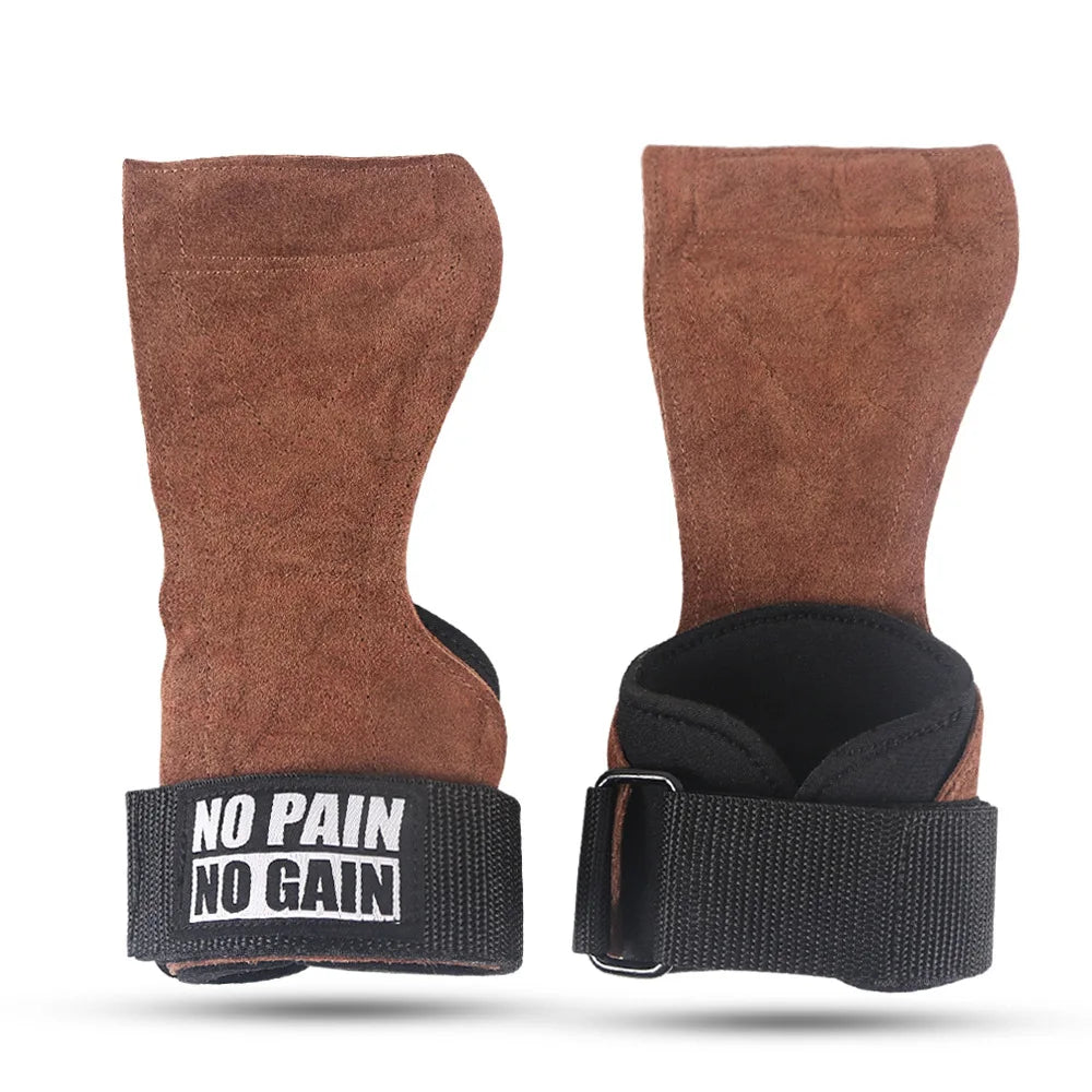 The Codex Cowhide Gym Grips with Wrist Wraps for Men and Women – Weightlifting Fitness Workout Palm Guards