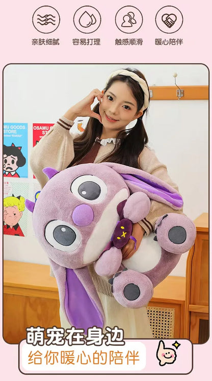30CM-80CM Lilo & Stitch New Disney Plush Toy Cartoon Scrump Stuffed Doll Soft Anime Pillow Souvenir Kawaii Birthday Gift