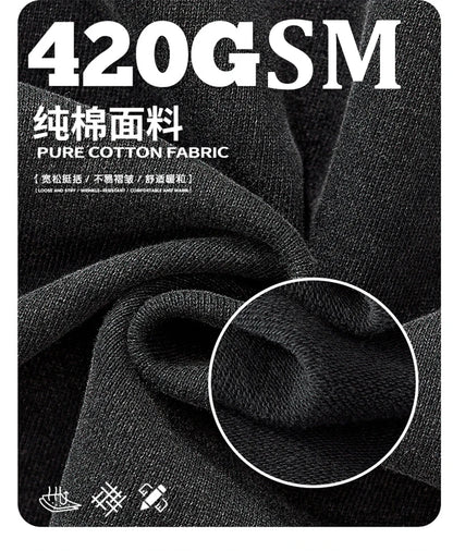 ZODF Retro Winter Men Washed 100% Cotton Boxy Hoodies Unisex Loose Fit Distressed Hooded Pullovers Coats Brand Outfits HY0048