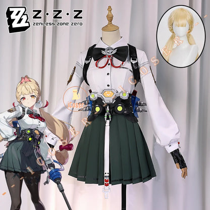 Zenless Zone Zero Alice Thymefield Cosplay Costume Skirt Uniform Headwear Ears Tail Spook Shack Halloween Party for Women Girls