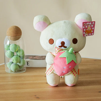 strawberry Rilakkuma Plush Doll Cartoon Bear Toy Kawaii Rilakkuma Room Decor Teddy Bear Plushies Cute Couple Bear Xmas Gift