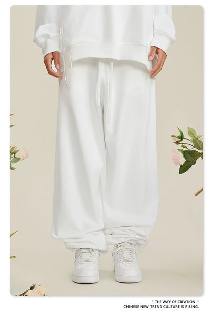 ZODF New Men Heavy Weight 440gsm Solid Sweatpants Unisex Loose Basic Casual Comfortable Sport Pants Joggers Streetwears HY0628