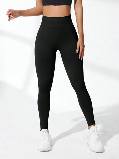Women’s High Waist Seamless Yoga Leggings Stretch Butt Lifting Breathable Gym Pants - black / XS（old）