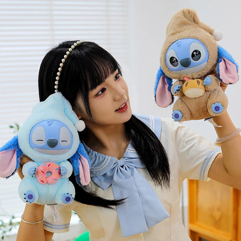 25cm Disney Lilo and Stitch Plush Toy Cartoon Anime Stuffed Kawaii Stich Key Chain Pendant Doll Plushie Kids Birthday Xmas Gifts
