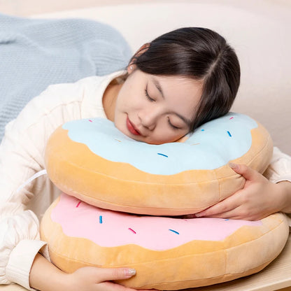 ZU 38cm Sweet Buns Donut Soft Toy Stuffed Cream Doughnut Plush Pillow Simulation Food Sofa Chair Cushion Kids Girl Gift