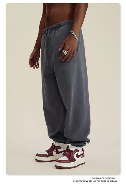 ZODF New Men Heavy Weight 440gsm Solid Sweatpants Unisex Loose Basic Casual Comfortable Sport Pants Joggers Streetwears HY0628