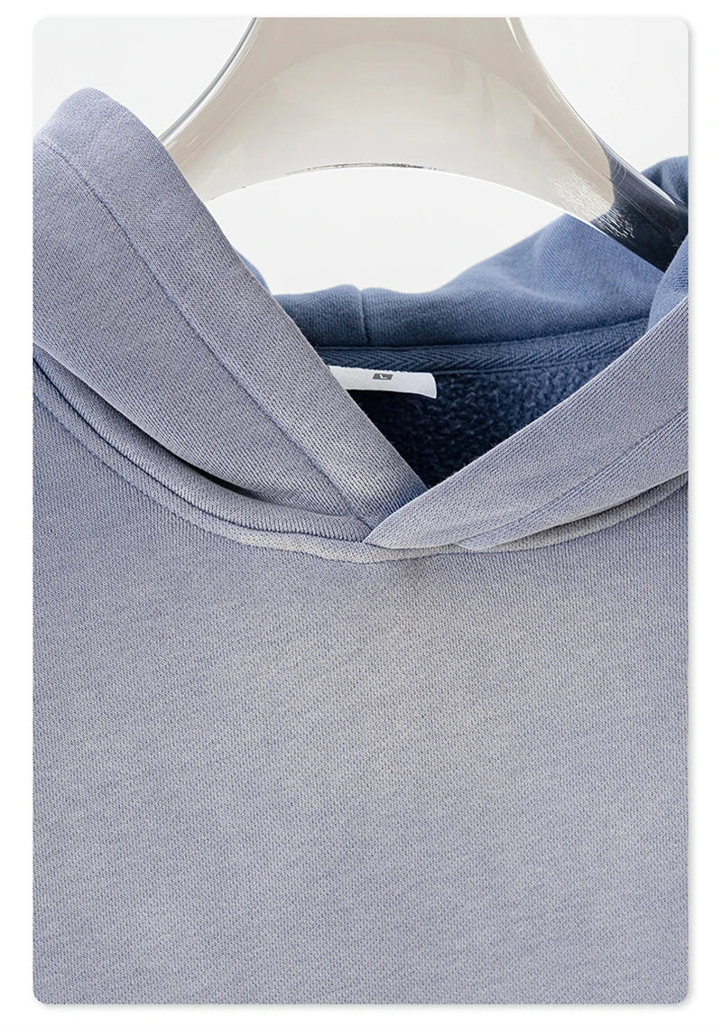 ZODF Autumn Winter Monkey Washed Fleece Hoodies For Men Unisex Basic 360gsm Warm Knitted Hooded Pullovers Coats HY0903