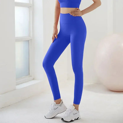 2 Piece Yoga Set Solid Color Women's High Waisted Leggings Tight-Fitting Quick-Drying Running Underwear Cross Bra Fitness Suit