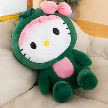 35cm Aoger Hello Kitty Cos Dinosaur Kawaii Cartoon Plush Doll Toys Soft Throw Pillow Back Cushion Girls Birthday Toyd Gifts